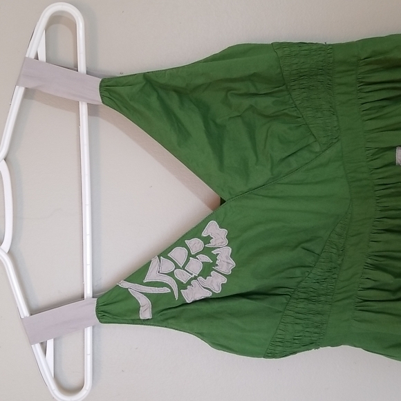 Anthropologie Lithe Green Floral Sundress - Picture 2 of 6